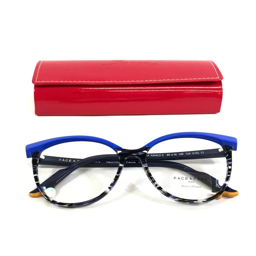Bocca by Face A Face Eyeglasses Frames KAHLO 3 Col 2162 Flashy Blue 55-16-145